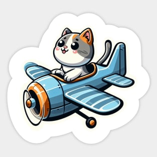 kitty on an airplane Sticker